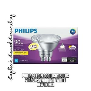🌞 5/$20 Phillips LED Flood Light Bulbs - New 2 Pack NWT 90 Watt Bright White